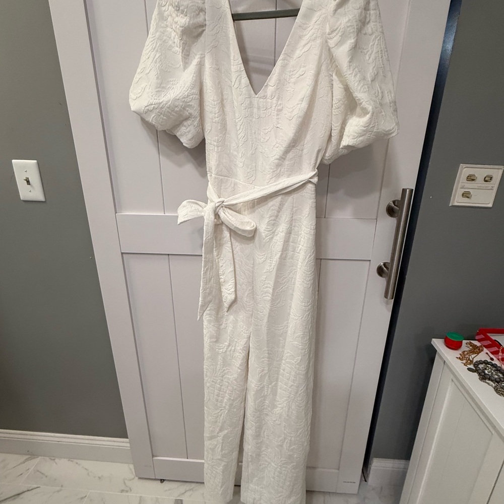 Lilly Pulitzer White Textured Jumpsuit